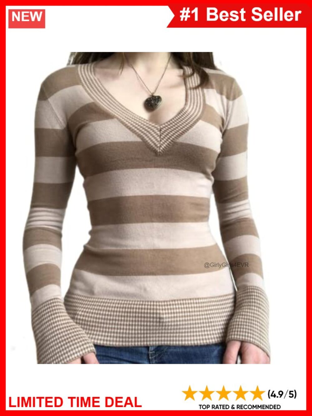 Y2K Striped Long Sleeve Slim Fit Crop Top Square Neck Retro Tee